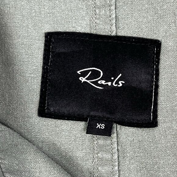 Rails Nadia Sage Green Lightweight Linen Blend Snap Front Jacket Women’s XS - Picture 7 of 11